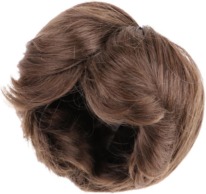 Fashion Brown Short Curly Doll Wig 1/4 Dolls DIY Supply 18-20cm for DOD LUTS MSD DZ AE