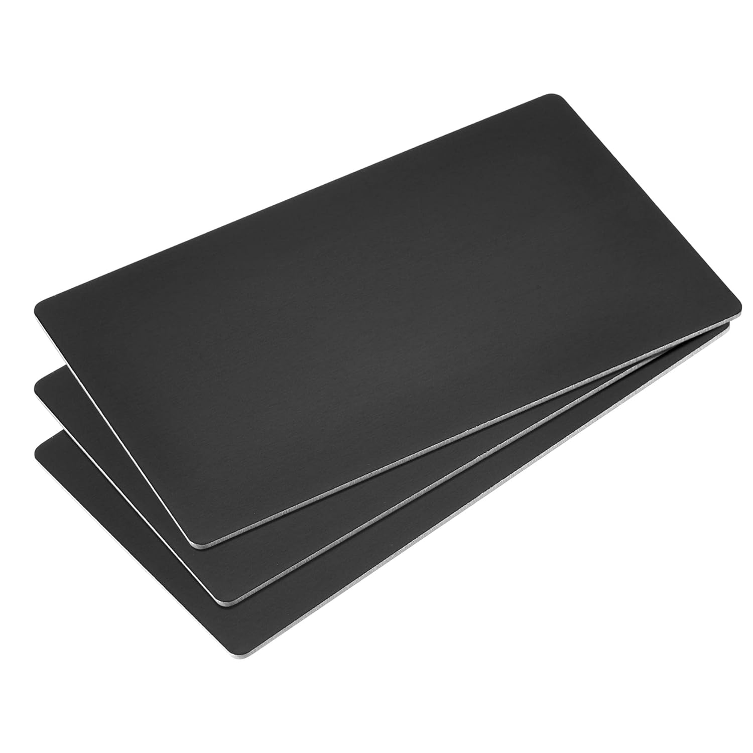uxcell Blank Metal Card 80x40x1mm Anodized Aluminum Plate Black 3 Pcs