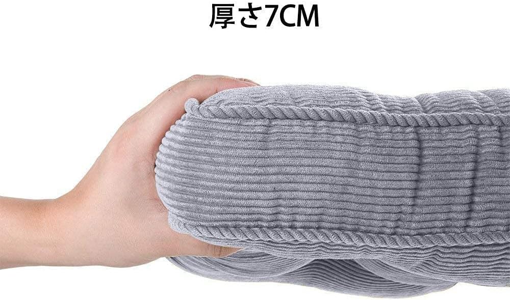 Подушка Baibu Home Zabuton из вельветовой ткани толщиной 7 см, Однотонная напольная подушка Zabuton серого цвета, удобная угловая подушка длиной 40 см, фото 3