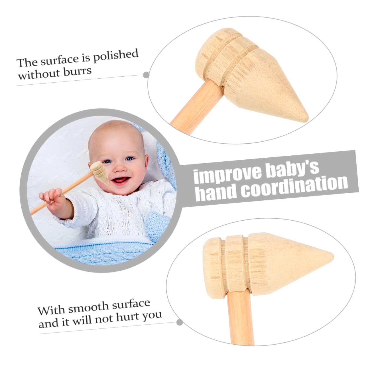 MAGICLULU 20 Pcs Small Wooden Hammer Organizer Lightsaber Bake Hammer Tool Woodworking Mallet Hammers Mallet Pounding Drill Bin Childrens Cube Blocks