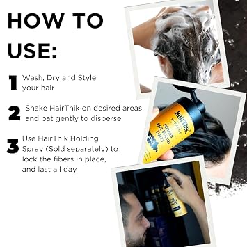Supreme Trimmer Hair Building Fibers - Instantly Fill in Fine or Thinning Hair for Thicker, Natural, Fuller-Looking Hair for Men & Women Hair Thinning & Balding Solution | Black, 15 Grams