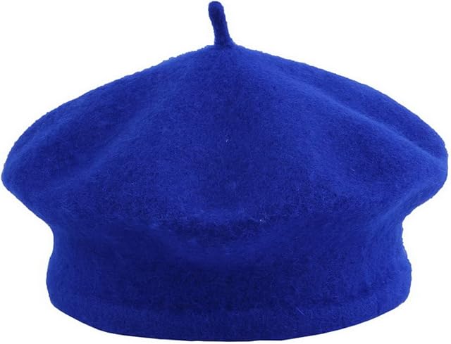 JK Home Girls Classic Vintage Wool Beret Hat - French Style Warm Solid Color Artist Beanie Cap, Autumn Winter Soft Kids Painter Hats One Size