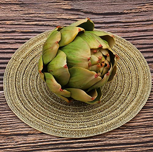 Meiwlong 3Pcs Artificial Vegetable Large Green Artichoke Plant Lifelike Fake Flowers Bouquet Decoration Christmas Party Home Kitchen Table Supplies #TOP2