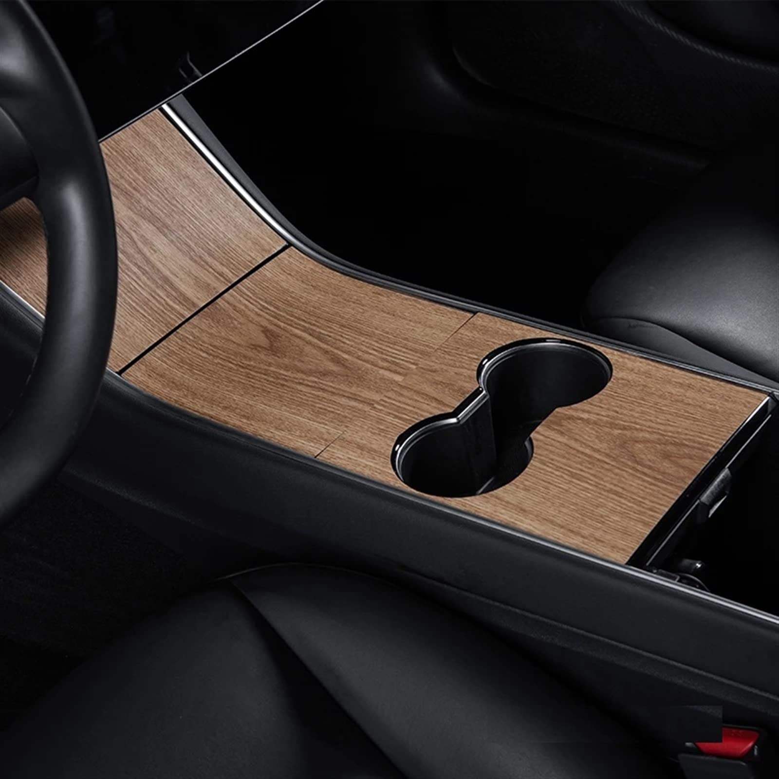 Cover up Scratches for Tesla Model Three 3 Y 2020 Car Accessories Center Console Wrap Sticker Wood Grain