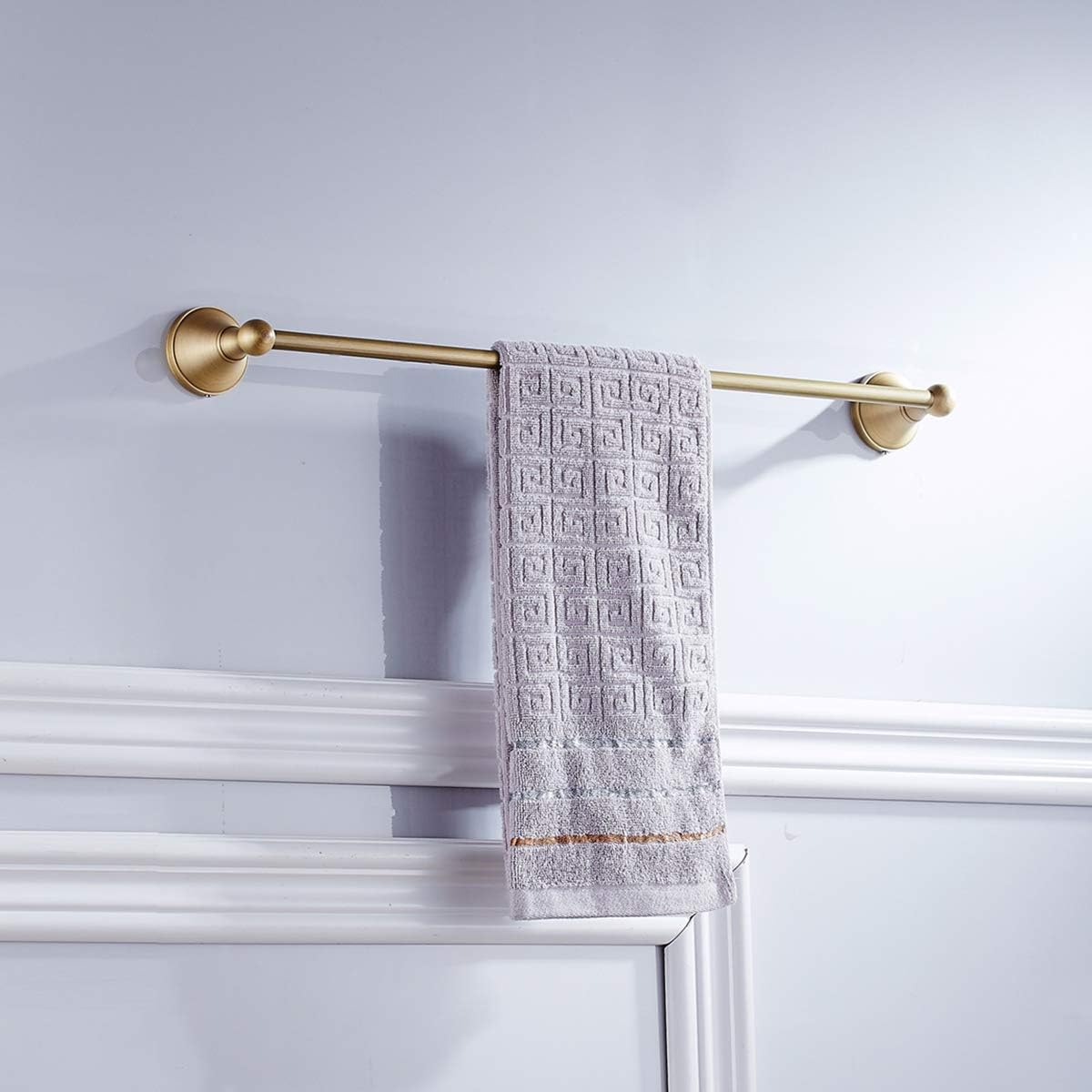Flybath Oval Towel Ring and 22 Inch Towel Bar Set Wall Mounted Bathroom Accessories Antique Brass (Brushed Bronze)
