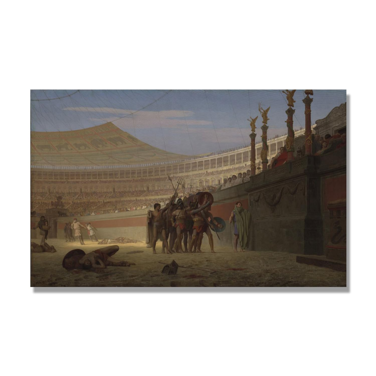 Słynne obrazy olejne, (bez tytułu 22) autorstwa Jean Leon Gerome, reprodukcja druku na płótnie, grafika krajobrazowa do dekoracji salonu. Tylko płótno 30 x 48 cm
