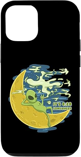 Estuche de regalo para iPhone 14 Pro Alien 420 Somewhere Funny ET Cannabis Marihuana Stoner