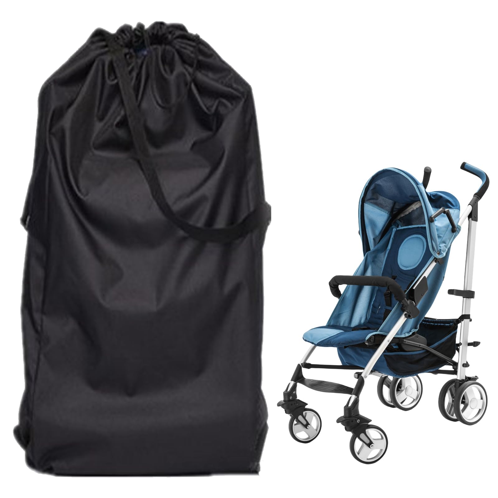 Airplane Stroller Travel Bag - Waterproof Gate Check Bag - Pushchair Cover - Large Portable, Black