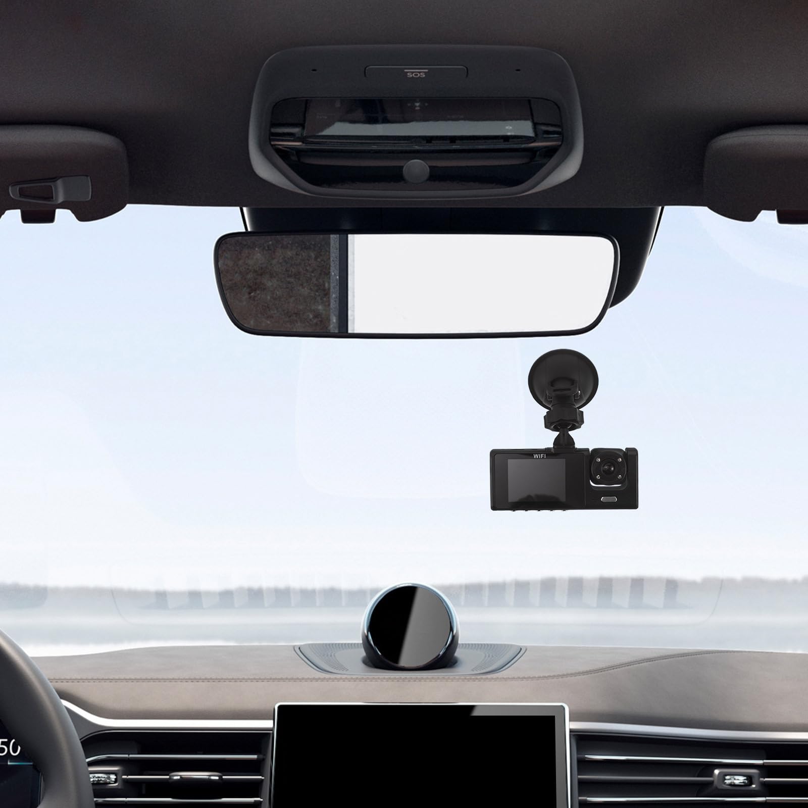 Cámara de Tablero para Coche y GPS Integrado Negro ABS 2 Pantalla