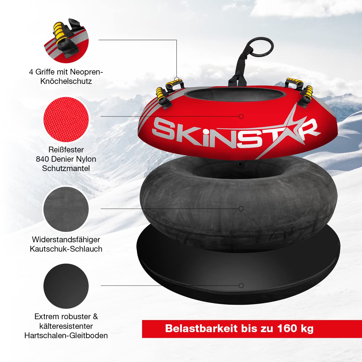 Opblaasbare sneeuwband, heavy duty sneeuwbanden, stabiele