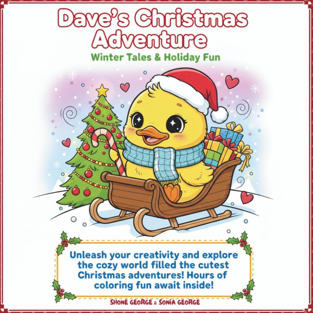 Dave's Christmas Adventure: Winter Tales & Holiday Fun: Uleash your creativity and explore the cozy world filled the cutest Christmas adventure! Hours ... fun awaits inside! | 45 pages for coloring