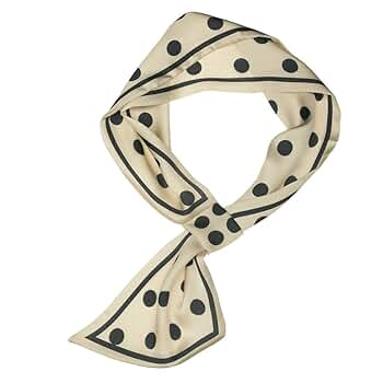 Allegra K Women Polka Dots Bevel Small Skinny Scarf Oblique