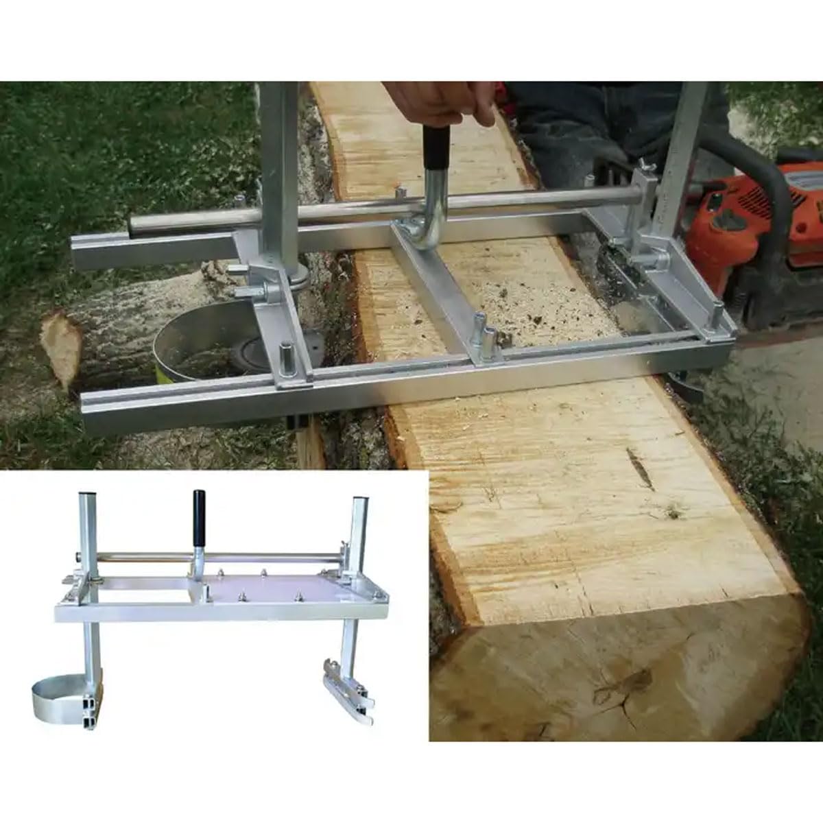 Molino de motosierra portátil, aserradero para barra de motosierra de 16 a 36 pulgadas, herramienta de escalera para constructores, carpinteros, tablones, fresado de madera