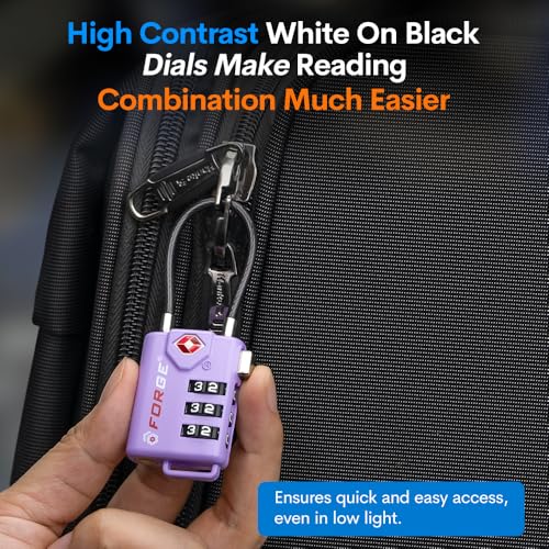 Image of TSA Approved Cable Luggage Locks, Re-settable Combination with Alloy Body
