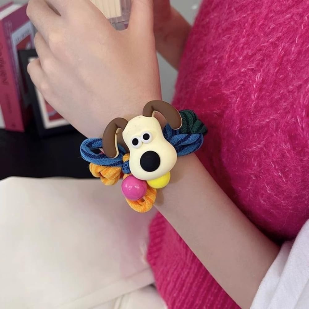 Gmall Creations Kids Girls Cartoon Animal Hair Clips, Braided Thickened Hair Ties, Ponytail Balls, Scalp Bands, Hair Ropes, Dog & Cat Hair Accessories Pack Of 5 3