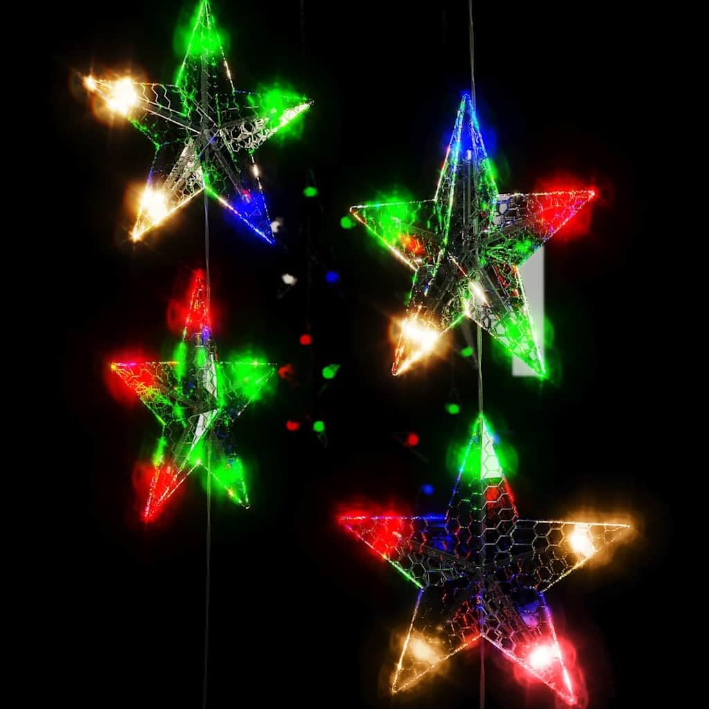LED Sternenvorhang Lichterkette 500 LED Bunt mit 8 Funktionen Kunststoff 456x135 cm für Innenbereich und Außenbereich Weihnachtsbeleuchtung Garten Balkon Stimmungslicht