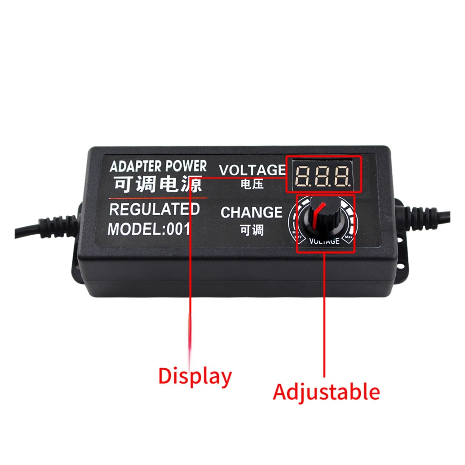 AC DC 220 V na 3 V, 5 V, 6 V, 9 V, 12 V, 15 V, 18 V, 24 V, regulowany zasilacz, 12 V, 2 A, 3 A, 5 A, zasilacz sieciowy, adapter 12 V (kolor: tylko adapter zasilania, rozmiar: 3 V - 24 V 3 A_US)