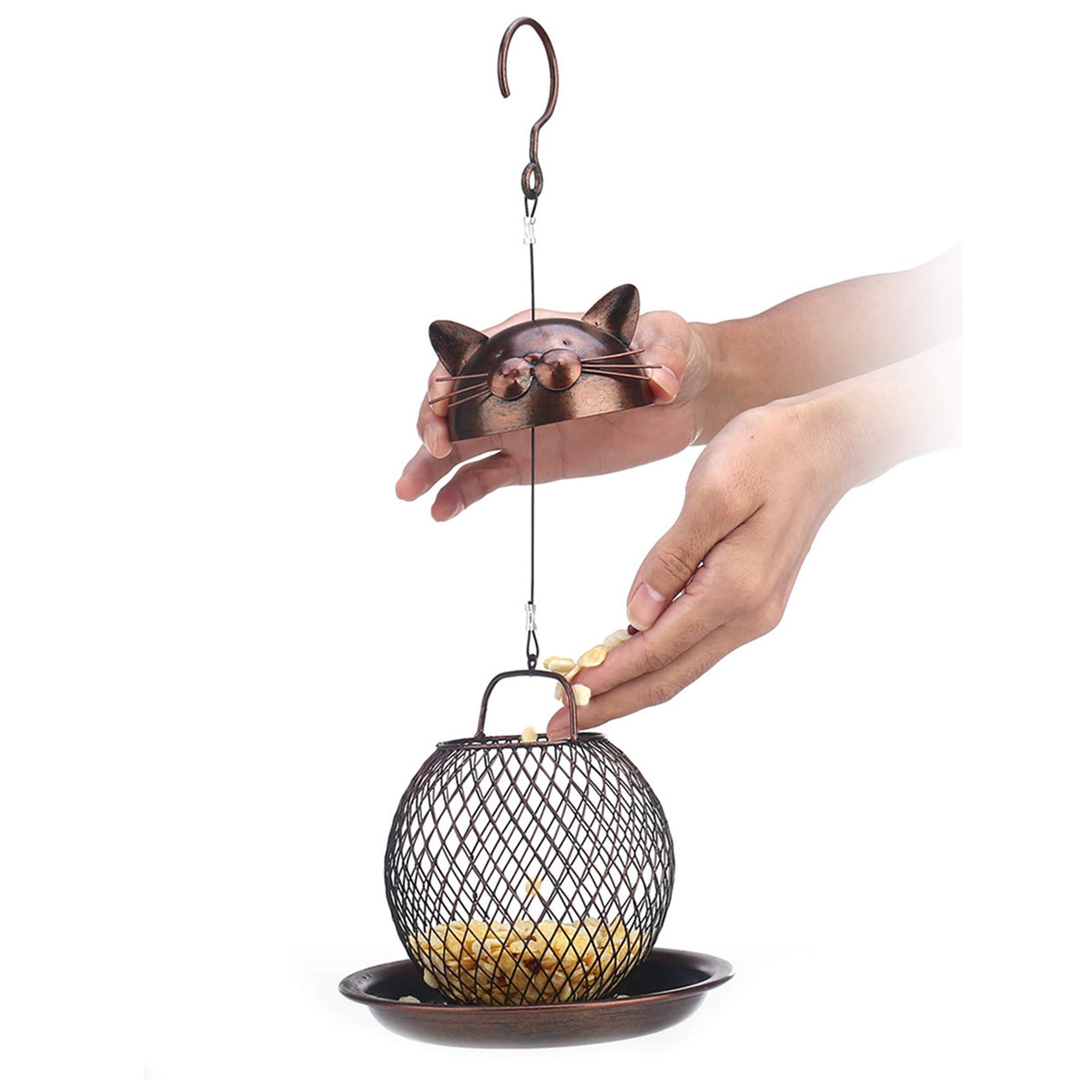 Vogelhaus,Futterhaus für Vögel, Vogelfutterspender mit stabilen Sitzstangen und Schutzdach für Wildvögel,witterungsbeständig und langlebig