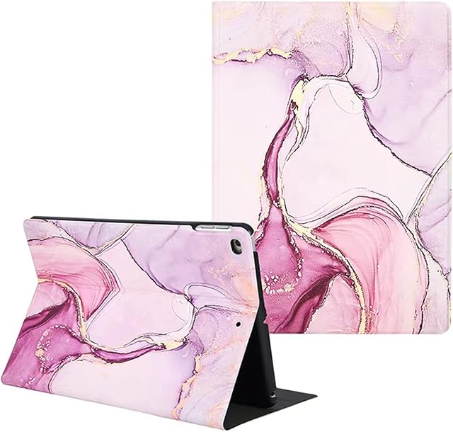 Hasinart Case for iPad Air 2/Air 1, iPad 6th/5th Generation (9.7 inch 2018/2017), Marble Case PU Leather Stand Cover with Auto Wake/Sleep (Pink Gold Marble)