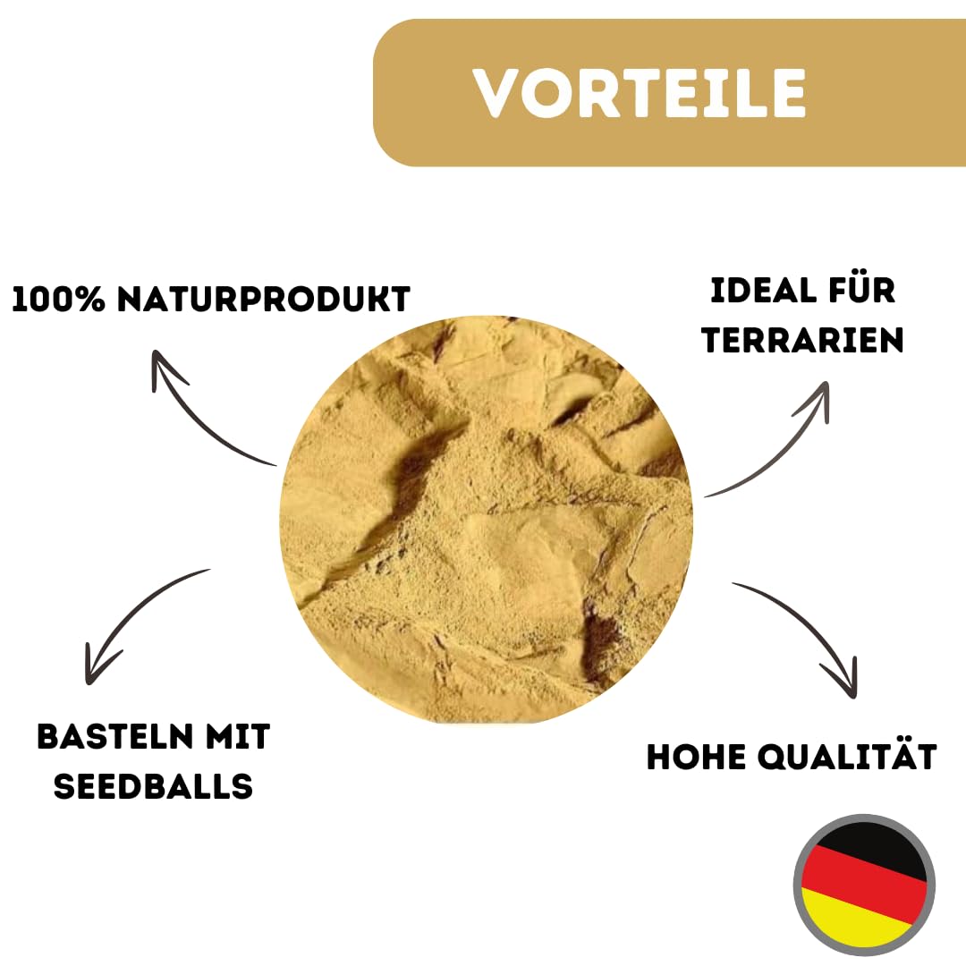 Doubleyou Geovlies & Baustoffe Lehmpulver | 20 Kg | Naturprodukt | Ideal für Terrariengestaltung und Insektenhotels | Perfekt zum Modellieren und Basteln | Terrariensand I Bodengrund I Samenbomben
