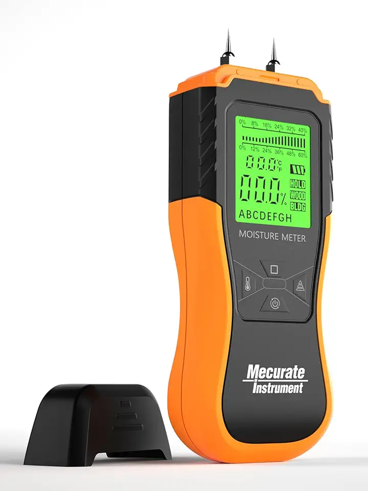 Mecurate Pin Moisture Meter — Dual Mode, Backlit