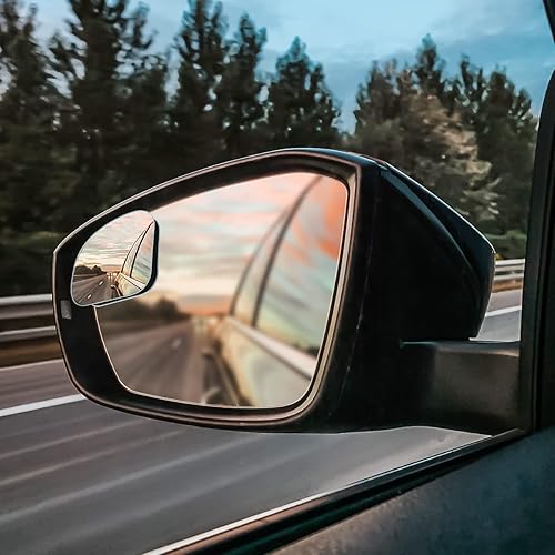 Miniatura 6 de Espejo de punto ciego para automóvil, 2 piezas de ángulo de vidrio convexo HD ajustable para espejos retrovisores laterales, en forma de ventilador,