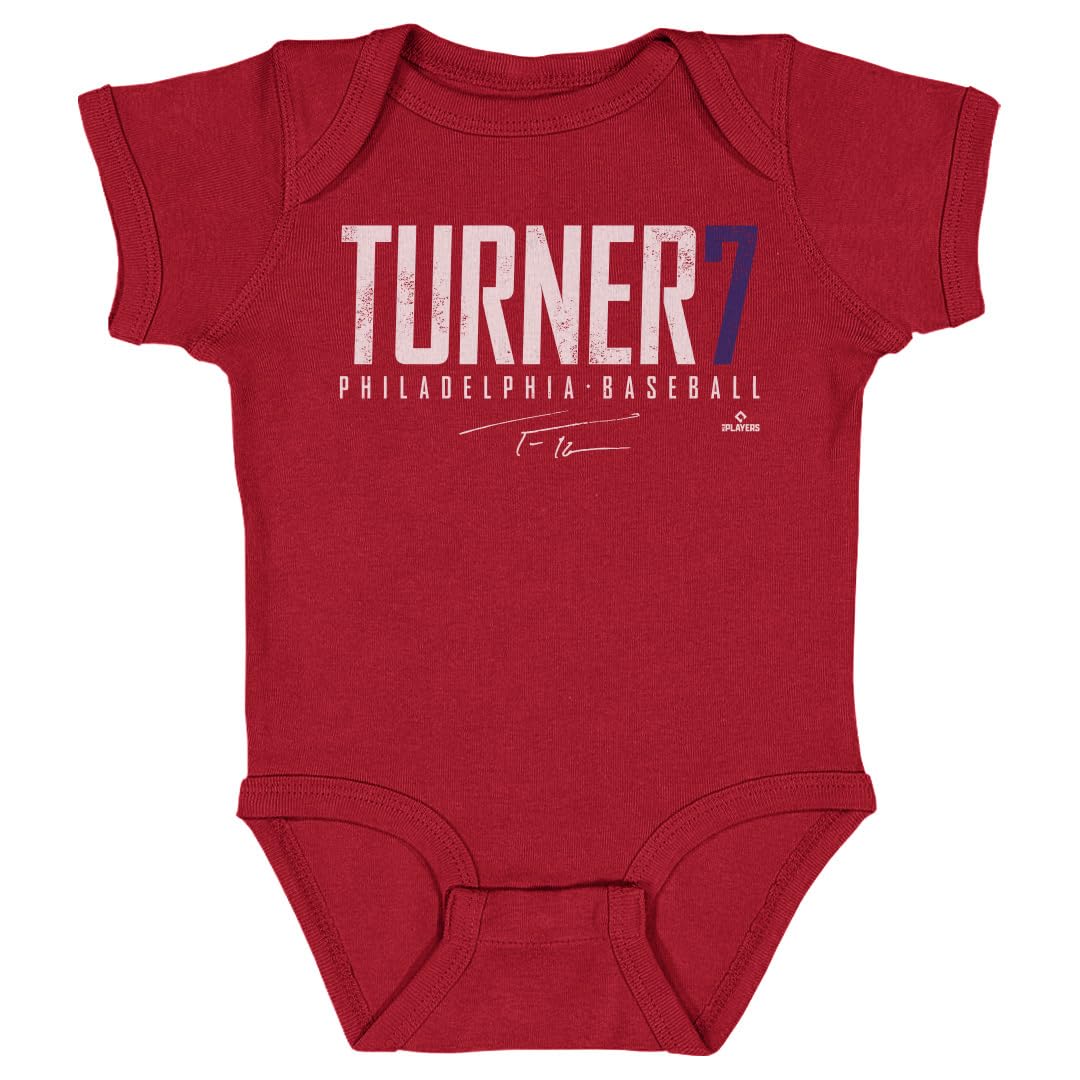 500 LEVEL Trea Turner Baby Infant One Piece Bodysuit (18M, Red) - Trea Turner Philadelphia Elite WHT
