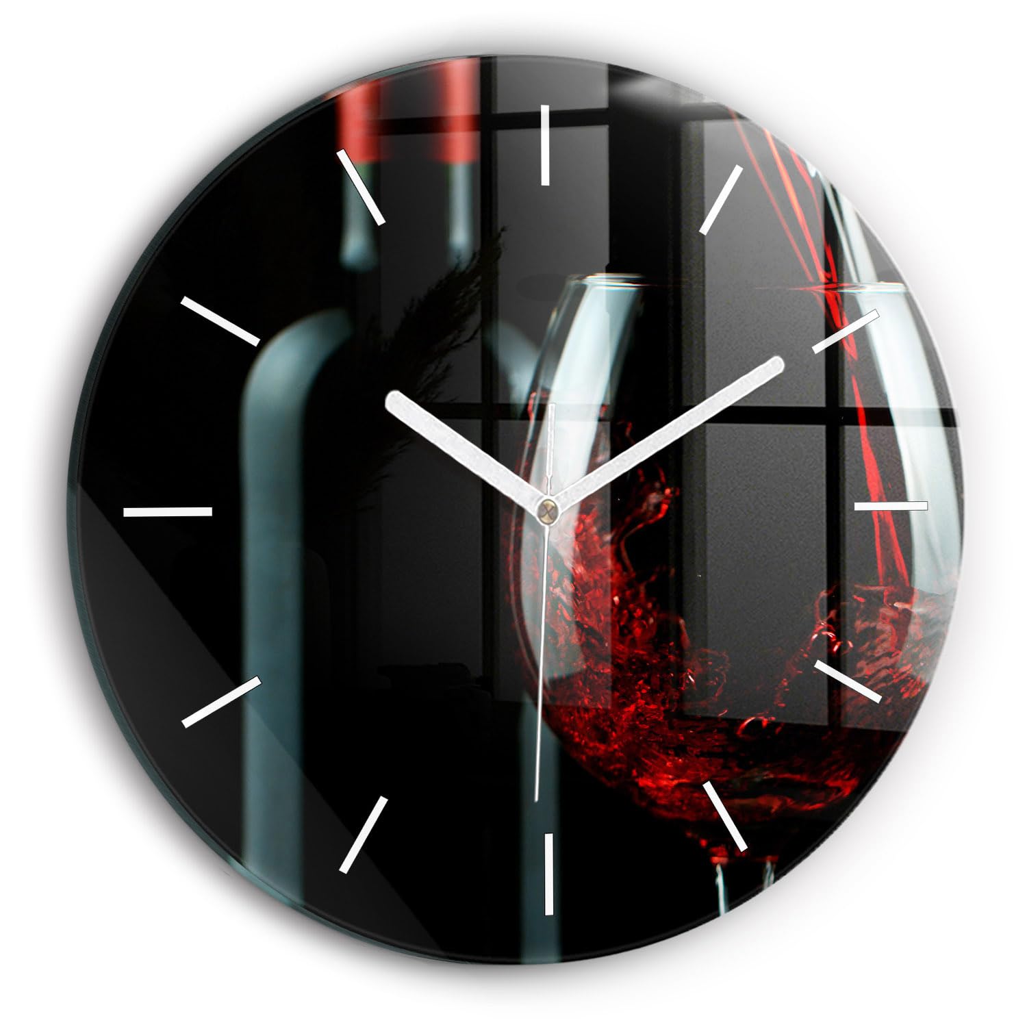 Horloge en verre Wallfluent 30cm une alliance de qualité supérieure et design vin