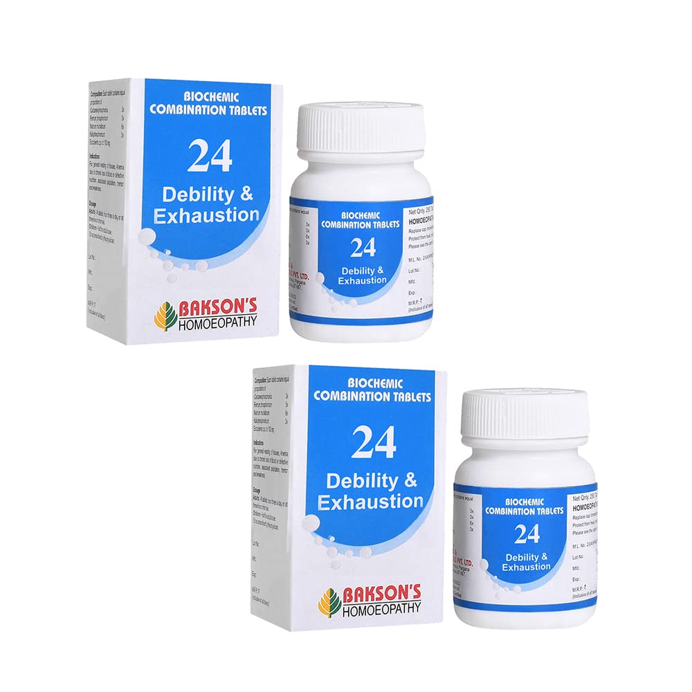 Dr. Bakshis BAKSONS HOMOEOPATHY Biochemic Combination Tablets # 24 (DEBILITY & EXHAUSTION) Tablets (250 Units) (Pack of 2) (B0C1ZKP15B) Amazon Price History, Amazon Price Tracker