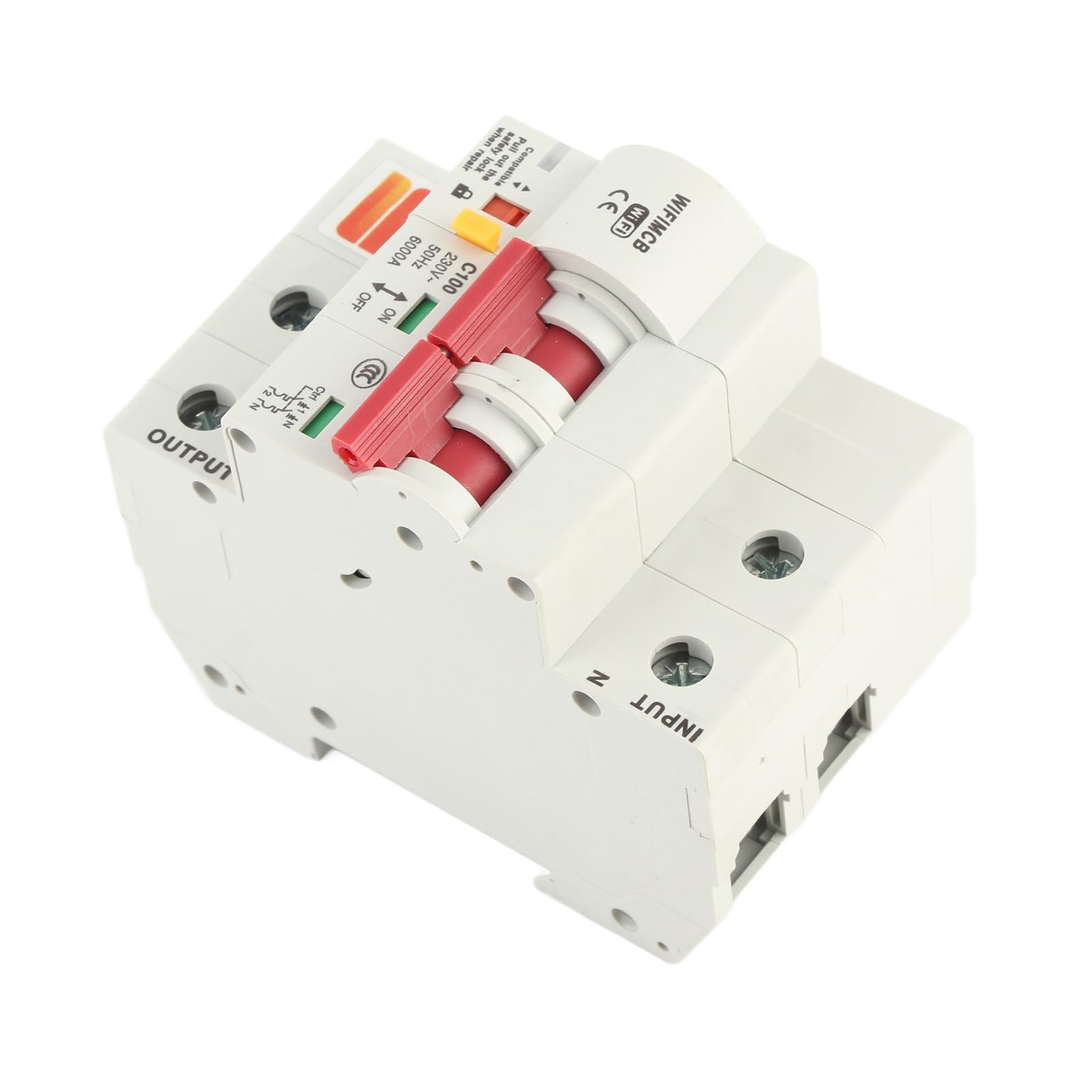 Smart Wifi Leistungsschalter PA66 DSM Flammhemmende Shell Telefon APP Fernschalter AC220V 6000V mit Überstromauslösung für Home Power Street Light Control (2P 100A)