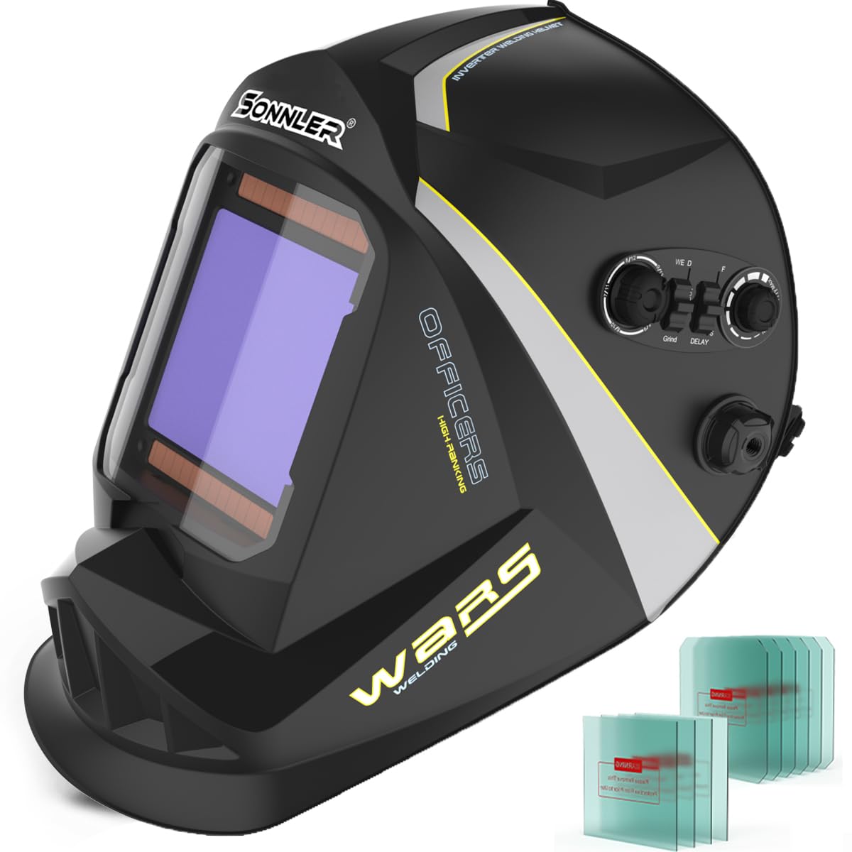 3.94" *3.66" Large Viewing Welding Helmet, True Color Auto Darkening Welding Helmet, Solar/Battery Power welding Hood With 4 Arc Sensor, Wide Shade 4~5/9-9/13 Welding Mask For TIG MIG ARC