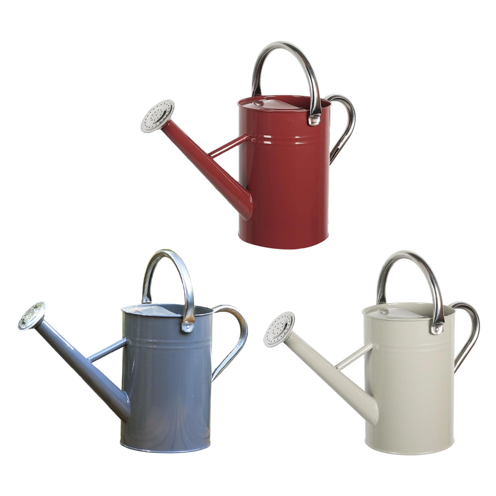 Robuste 5-Liter Gießkanne aus Stahl mit ergonomischem und Verstellbarer Düse für die Pflanzenpflege Garten Retro Stil