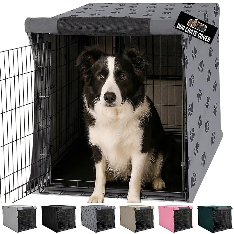 Capa para caixa de cães GORILLA GRIP com janelas de tela e abas ajustáveis 91,44 x 58,42 x 63,5 cm