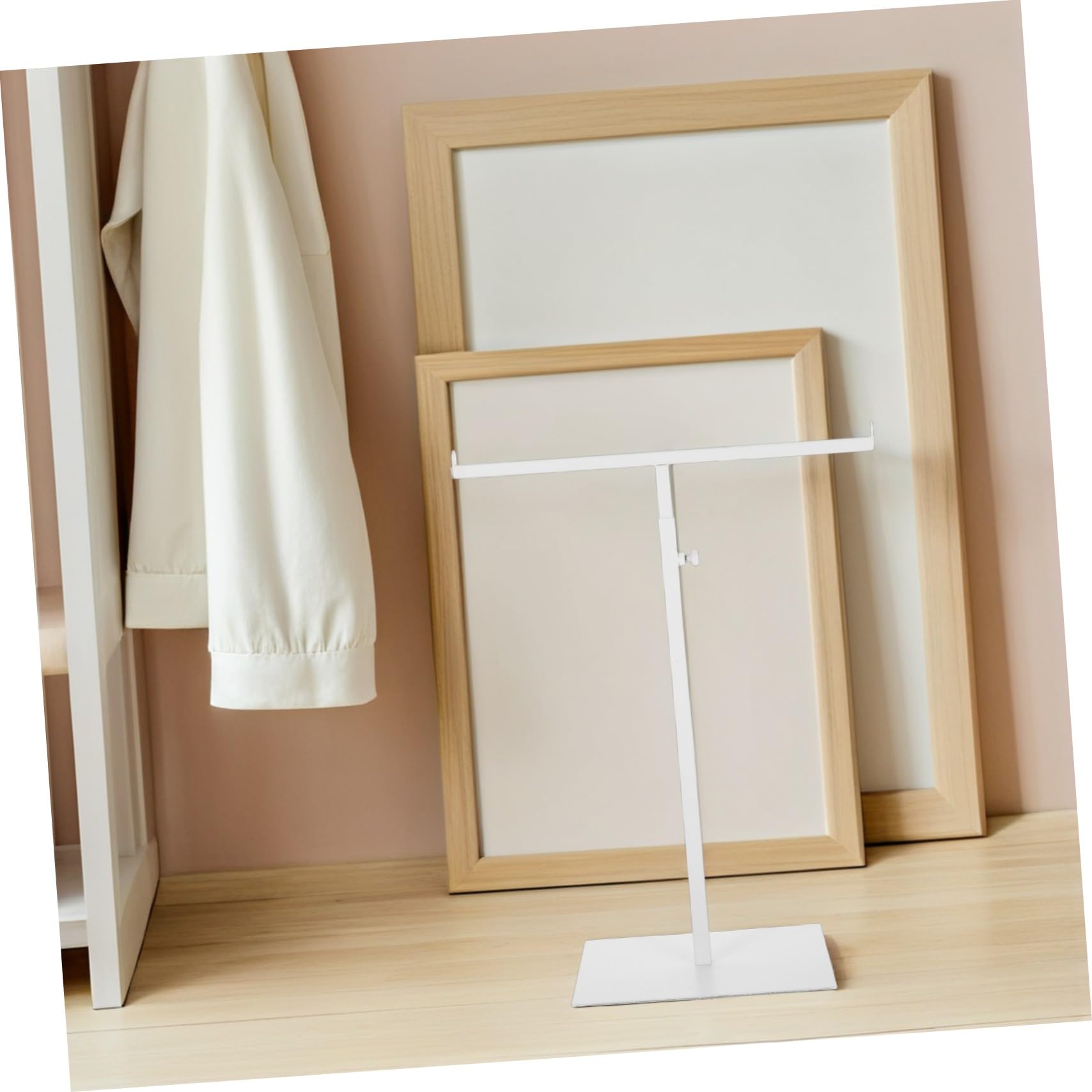 NOLITOY Expositor Resistente o Blanco Ajustable Inoxidable Bolsos Acero Soporte Ligero Organizar para Mochilas , Adecuado Armario o Baño