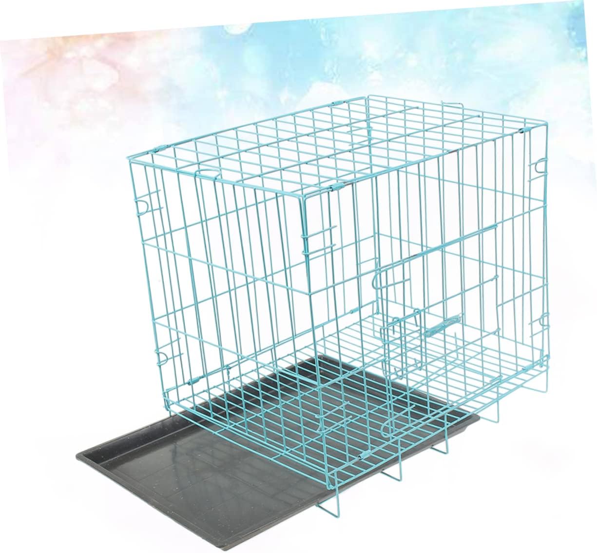 Folding Pet Cage for Small and Medium Dogs Durable Dog Crate for Poodle and Cats Portable Travel Pet House Blue