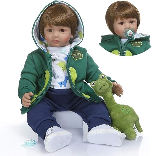 Pinky - Muñeca de bebé Reborn de 24 pulgadas y 24.0 in de la vida real, muñeca de bebé de aspecto realista, muñeca de bebé de silicona suave (niño)