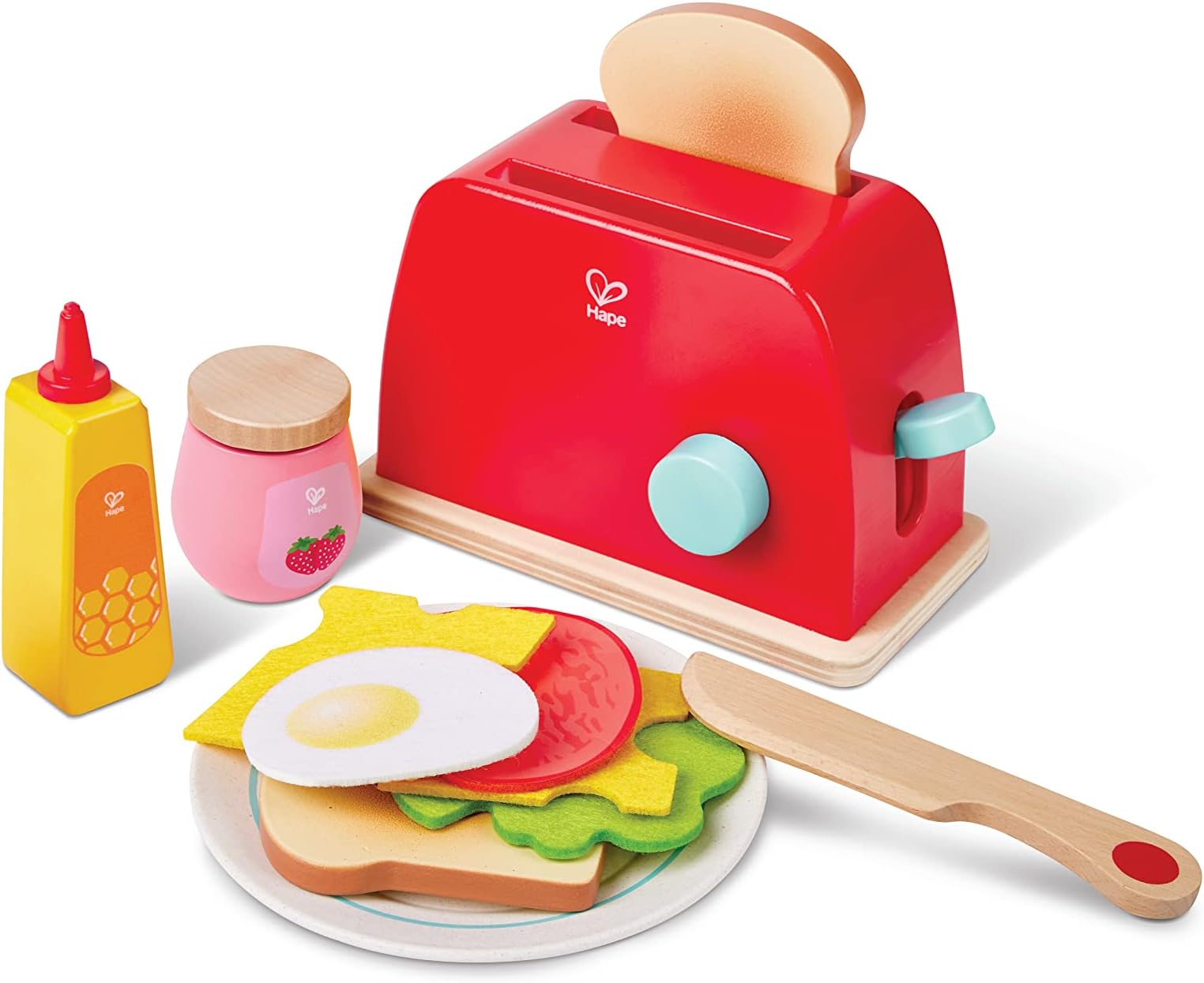 Hape Pop-up Toaster Set | Kitchen & Food Toys | Wooden Kitchen Playset | Imaginative & Role Play Toys | Suitable For 3 Years & Up