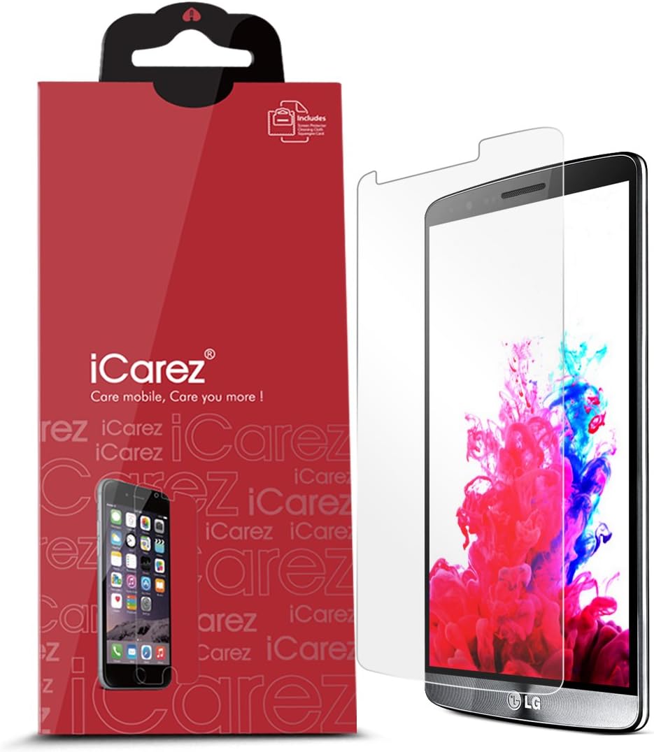 iCarez HD Clear Screen Protector for LG G3, 3-Pack Pet Film