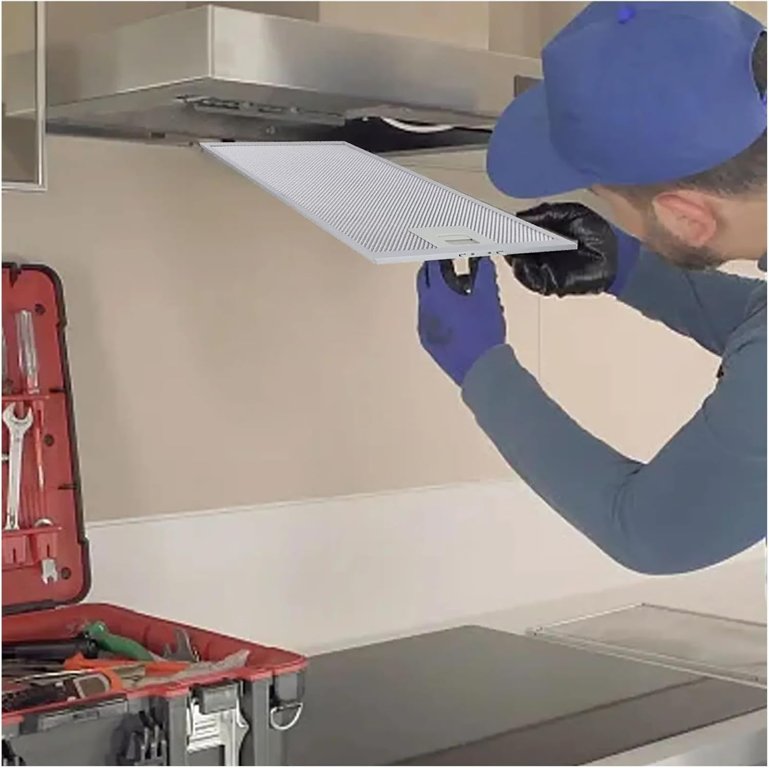 1Pc Range Hood Filter Mesh Aluminum Filter 340 * 280mm ，Compatible For FHEE229SC9S FHEE26A9S OR908CXA Cooker Hood Kitchen Accessories