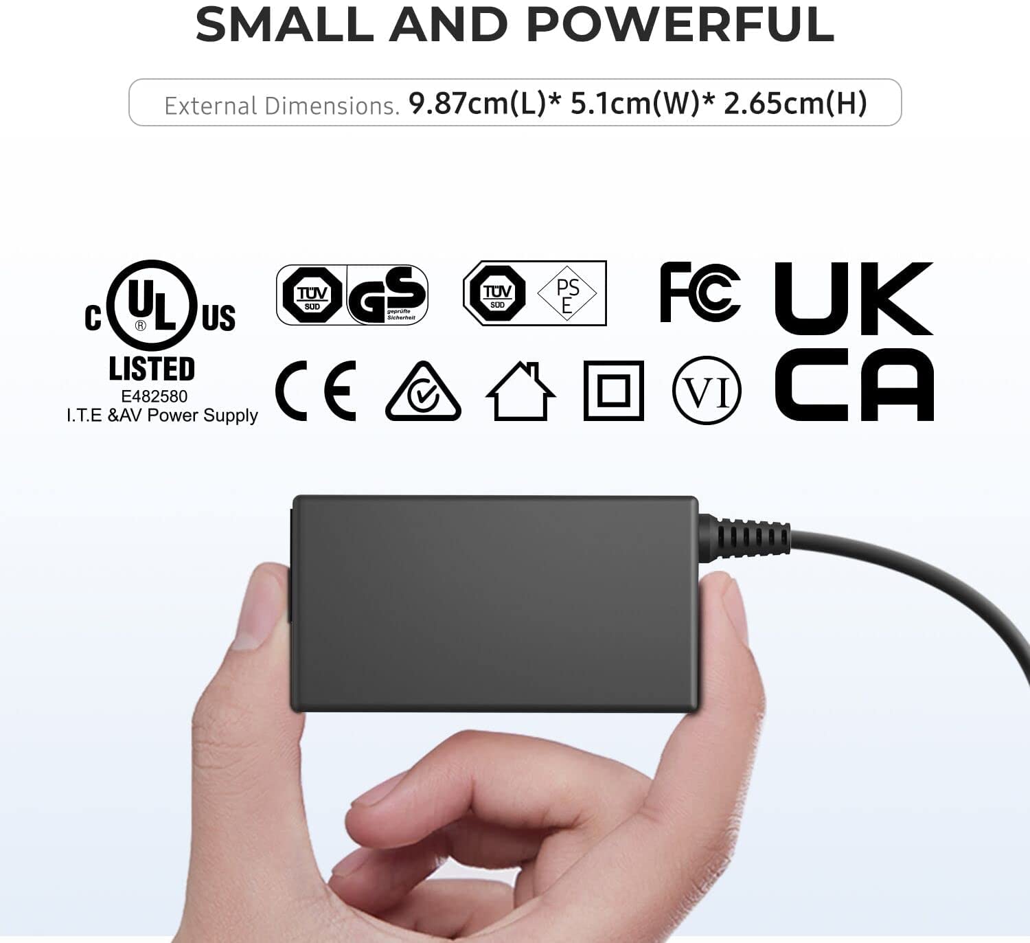 Adaptateur Secteur 19V Pour TV LG 26LN450B – Chargeur De Remplacement Avec Câble 110 Cm, Prise FR/EU