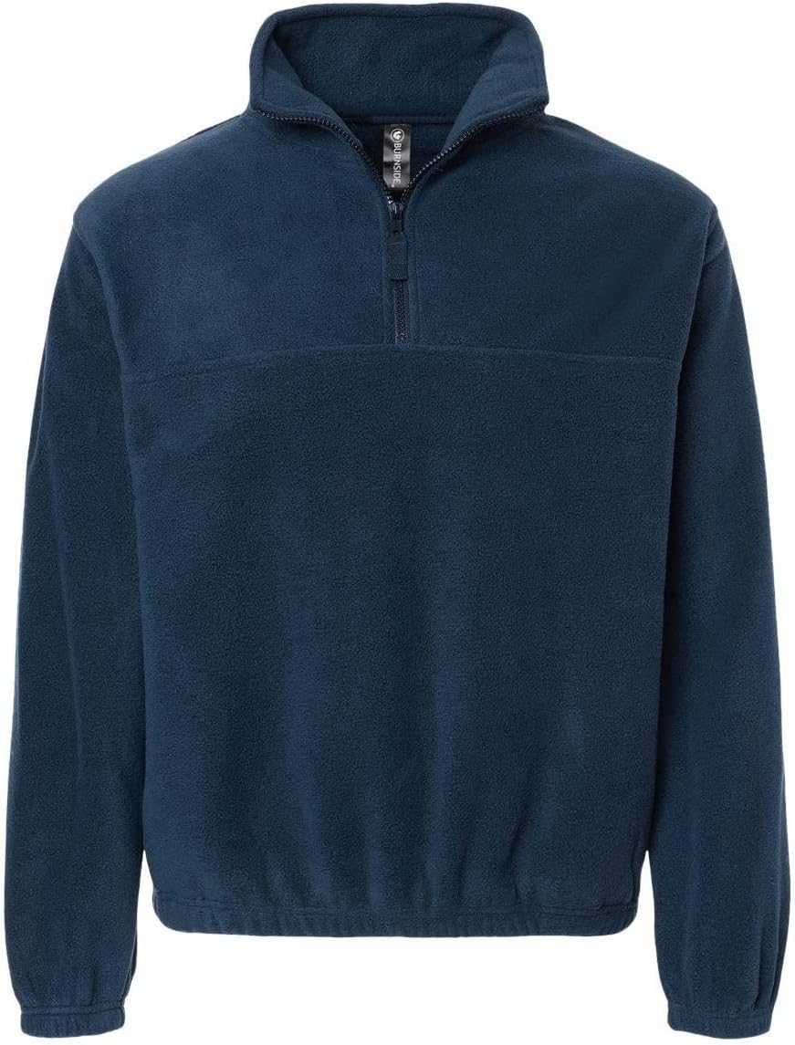Burnside Mens Polar Fleece Quarter-Zip Pullover, 3XL, Navy