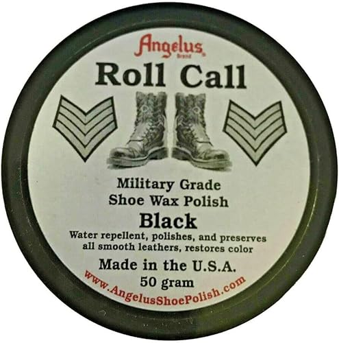 Angelus Black Shoe Polish - Esmalte de cera en pasta de alto brillo, Negro -