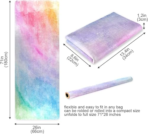 Miniatura 6 de Qilmy Tapete de yoga con diseño de mandala de fantasía, textura antideslizante, tapete de yoga profesional respetuoso con el medio ambiente para