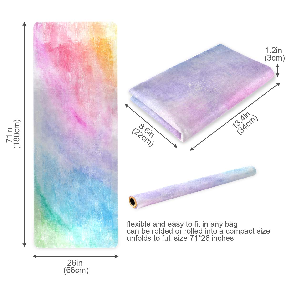 Qilmy Fantasy Mandala Pattern Yoga Mat, Non-Slip Texture Pro Yoga Mat Eco Friendly Exercise & Workout Mat for Yoga, Pilates and Floor Exercises