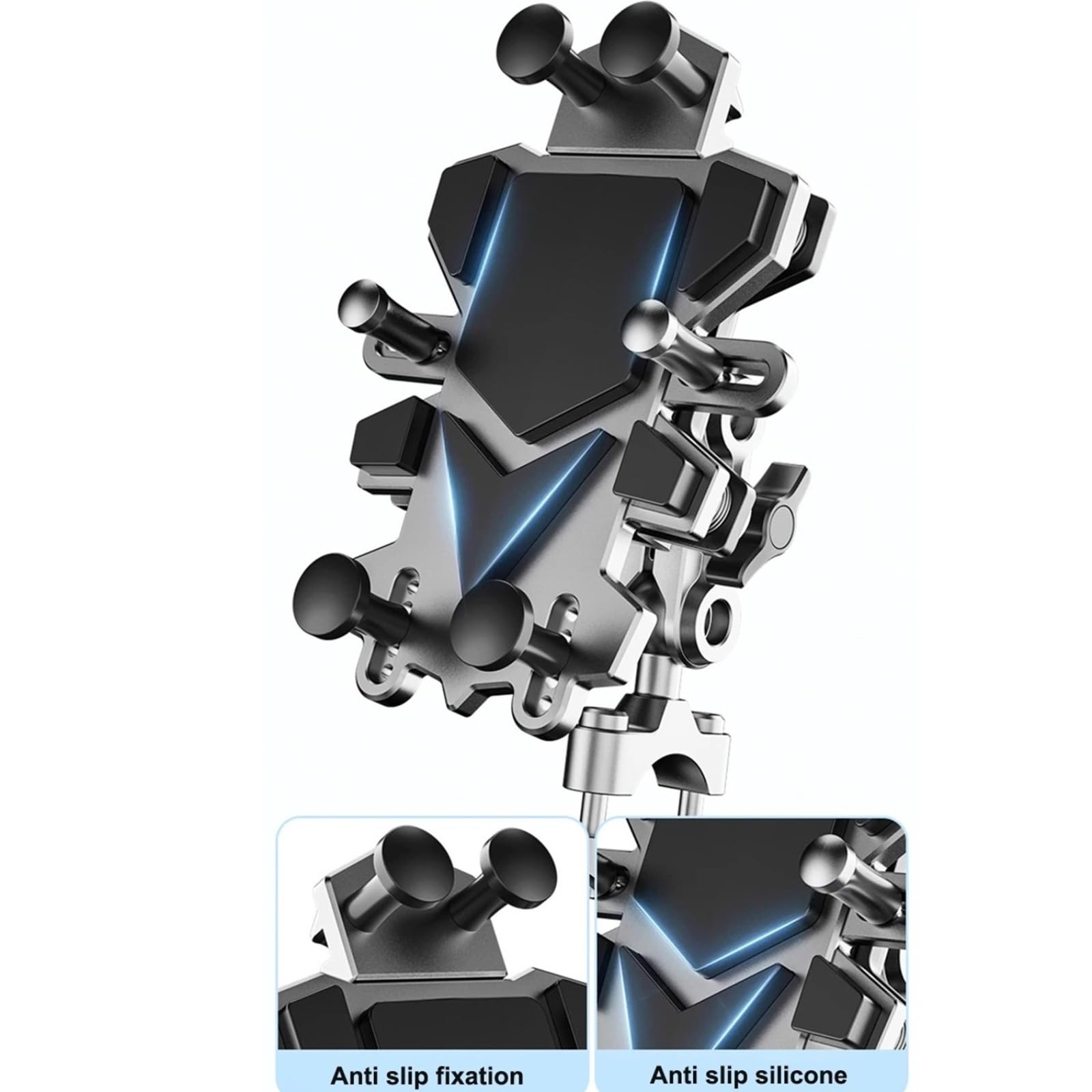 Supporto Universale Per Telefono Da Moto, In Lega, Antiurto, Rotazione A 360°, Clip GPS Per Moto, Supporto Per Telefono Cellulare Porta Smartphone Moto(A008-Rearview mirror)