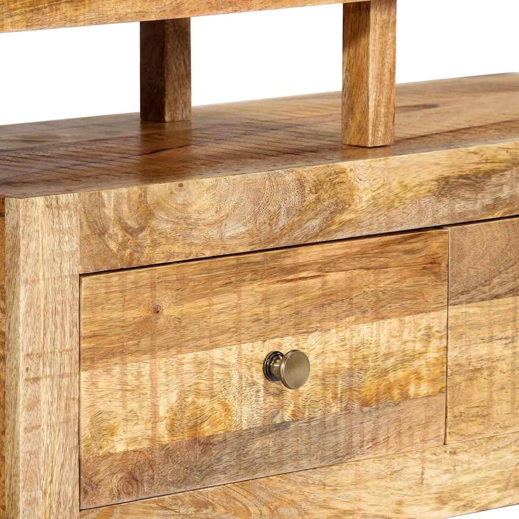 Rustic Brown Solid Mango Wood TV Cabinet 47.2 x 11.8 x 15.7 in 3 Drawer Media Console for Living Room Bedroom No Assembly Rustic Entertainment Center