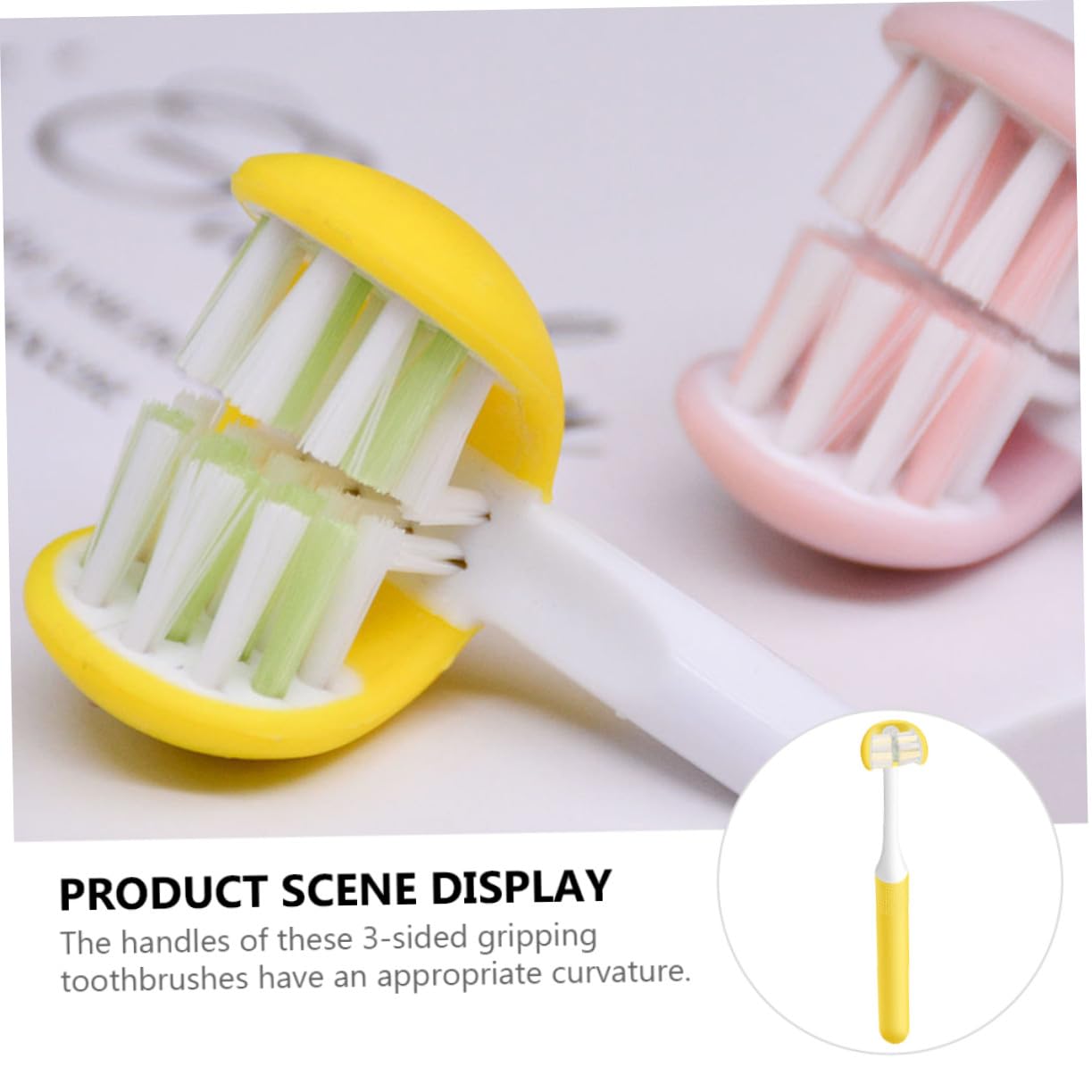 Cepillo de Dientes Cerdas Suaves de 3 Lados Diseño Envolvente para Adultos y Mango Ligero de Pp para Limpieza Bucal Eficaz y Prevención de Caries
