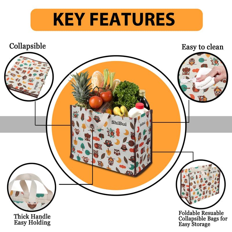 Image of SHIBUI Big Heavy Duty Large Eco Waterproof Cotton Canvas Cloth Grocery Shopping Bag for Men Ladies Vegetable Milk Fruits with Hand Carry Handle Lunch Box Jhola Tote Bags (6, Multi-Color)