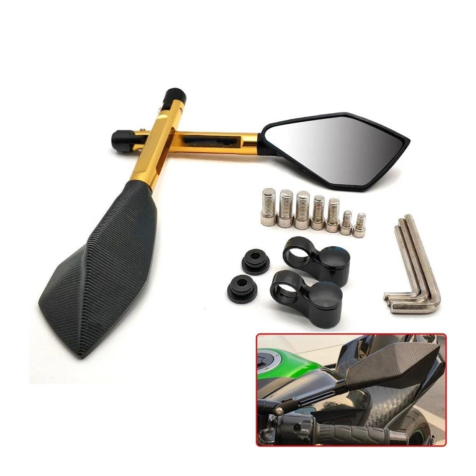 składane lusterka wsteczne Lusterka boczne motocyklowe CNC do lusterek Ducati Hypermotard 796 821 939 950 1100 ST4S 748 900 Akcesoria do lusterek bocznych(All CNC 2)