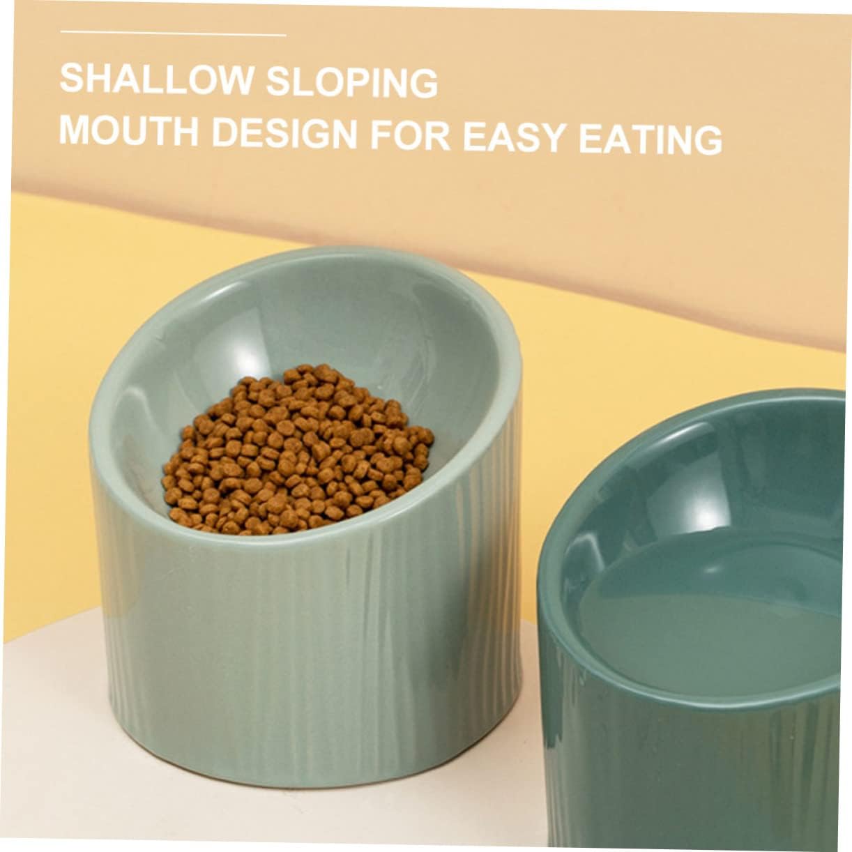 1pc Elevated Ceramic Cat Bowl for Pet Feeding Cervical Stable Capacity Comfortable Eating